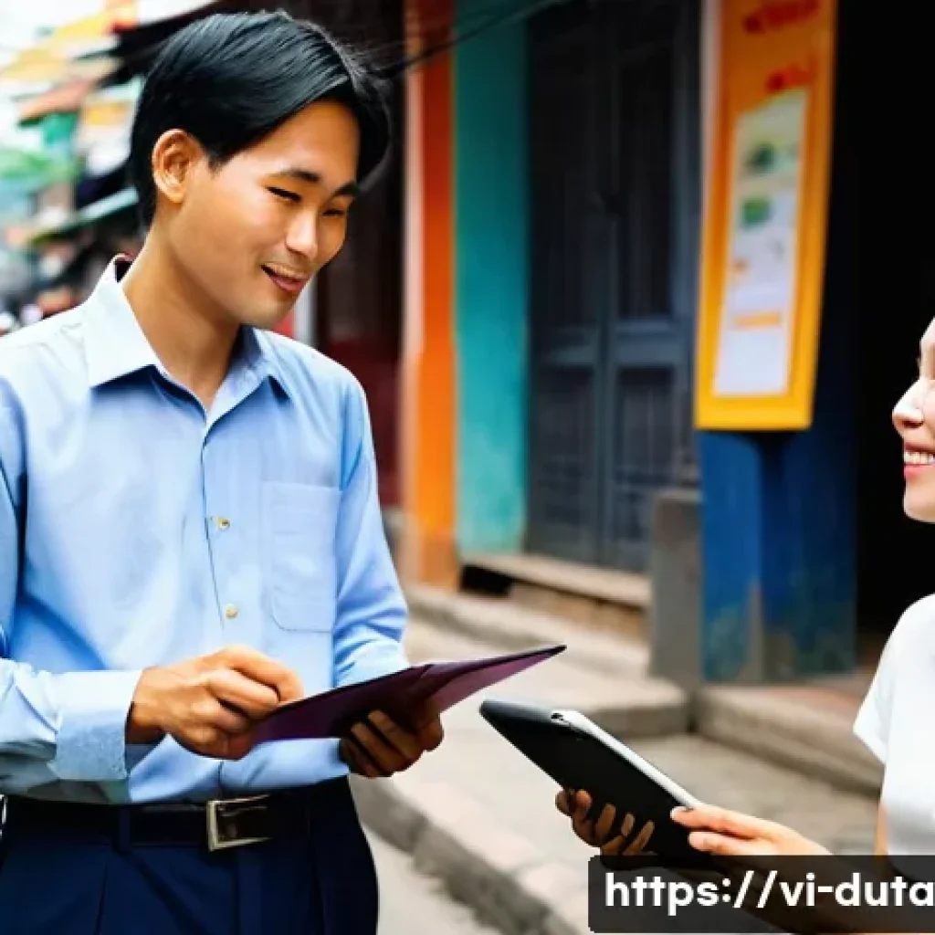 데이터 분석을 위한 효과적인 수집 방법 - Bridging Traditional and Digital Data Collection in Vietnam**
**Prompt:** A vibrant, bustling stree...