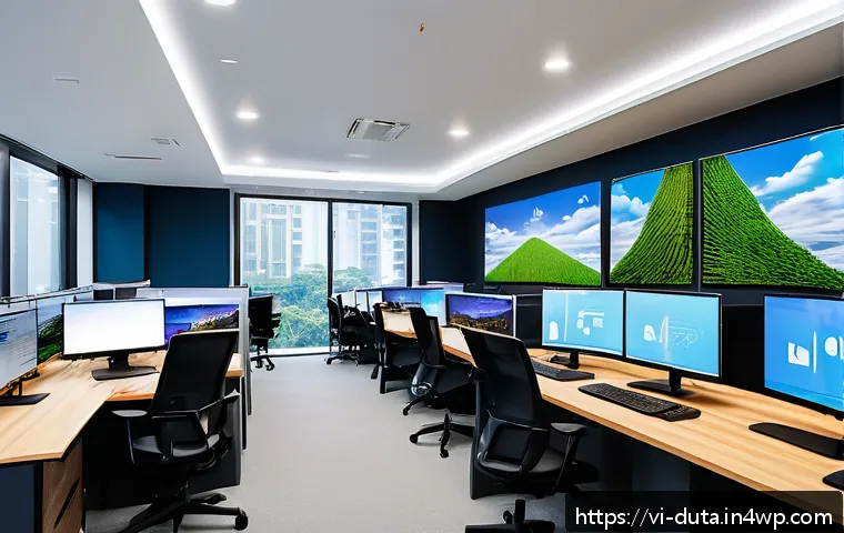 데이터 수집의 글로벌 동향 분석 - A modern Vietnamese fintech startup office scene, featuring diverse young professionals working with...